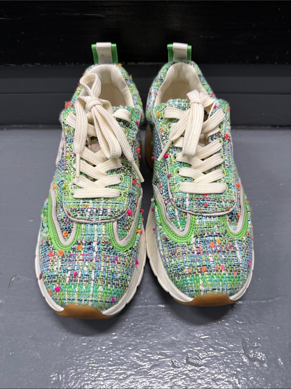 Tory Burch Women’s Size 7 1/2 Tweed Sneakers with Cream Laces